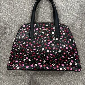 Kate Spade Black and Pink Floral Satchel